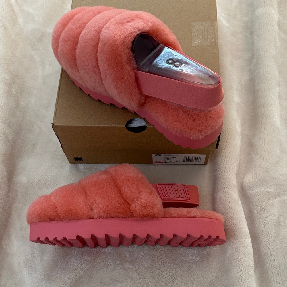 UGG Coral Fluffy Slide Sandals
